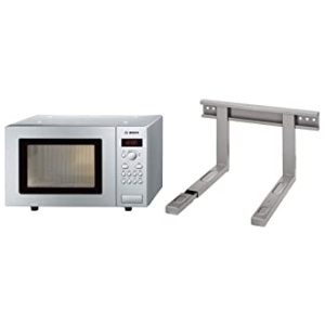 Bosch HMT75M451 Four micro-ondes 17?l 800 W Argent & Hama Xavax Support mural pour micro-ondes (porte micro-onde, 27 x 47 x 5 cm) Argent
