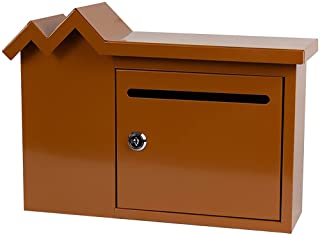 Bulldog urne sur la boîte aux lettres brune Art-Dog