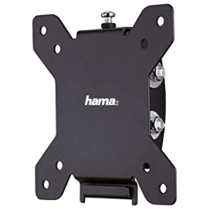 Hama Support mural TV TILT (pour diagonale d’écran de 25 à 66cm (10″ et 26″), pour un maximum de 30 kg, VESA jusqu’à 100 x 100, 1 étoile) Noir