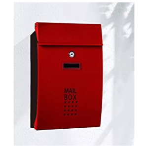 SFFZY Boîte aux lettres d’acier inoxydable murale en acier inoxydable appartement Accueil Jardin Letter Box Verrouillage Verrouillage Vertical Coffret (Color : Red)