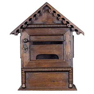 SFFZY Boîte aux lettres Boîte aux lettres Boîte aux lettres – Boîte aux lettres en bois, extérieure murale verrouillable Améliorer la boîte aux lettres en bois rétro à la maison peut être placée dans