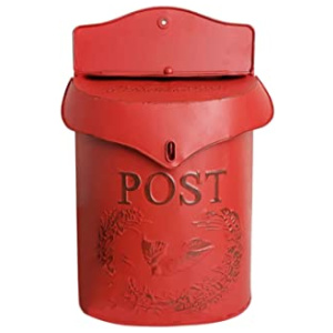 HZPXSB Lettre De Sécurité Verrouillable en Métal Vintage, Boîte Aux Lettres De Journal, Ornement De Jardin Rouge (Color : Red)