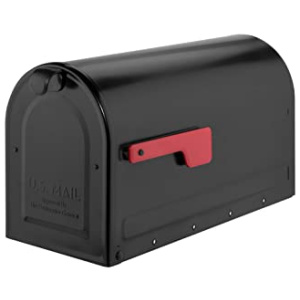 ARCHITECTURAL MAILBOXES MB2 Post Plat Boîte aux Lettres Noir avec Drapeau Rouge