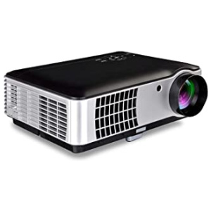 YEYOUCAI Projecteur LED RD-806 Projecteur LED Home Cinéma 1200LM 1280×800 avec télécommande, Prise en Charge HDMI, VGA, AV, TV, Interfaces USB