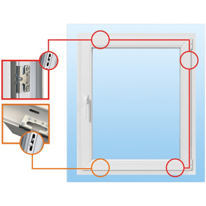 Porte de balcon en plastique de salon en cristal triple verre blanc L: 100 x H: 210 cm DIN L