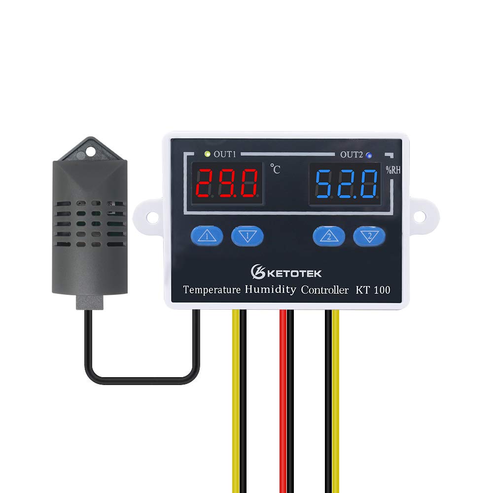 Régulateur Température Et Humidité Numérique 230V - Prise Thermostat Hygrostat Avec Alarme Pour Serre, Terrarium, Reptiles