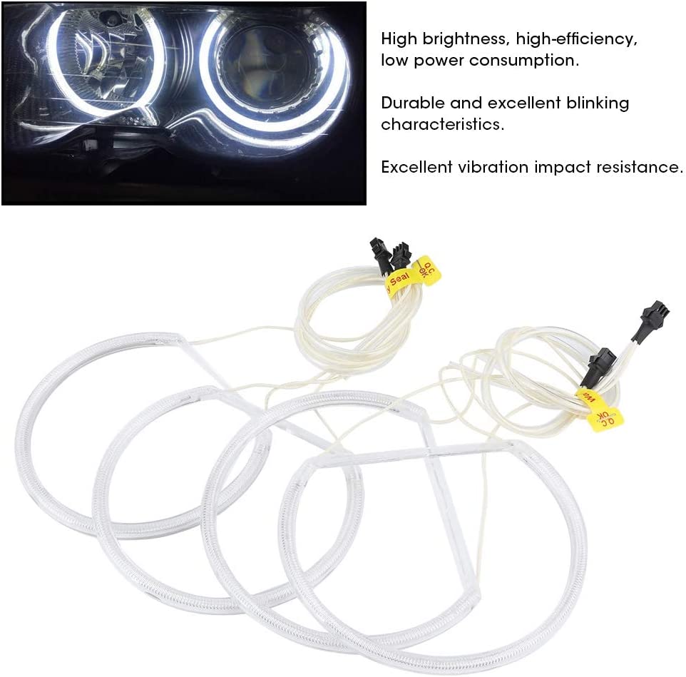 12V CCFL Angel Eyes Halo Anneaux avec High Fit pour E46 Blanc