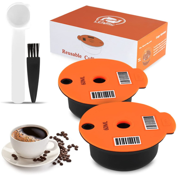 Capsules Café Réutilisables Pour Machines Tassimo - Compatibles Bosch, Avec Code-barres Lisible, Acier Inoxydable