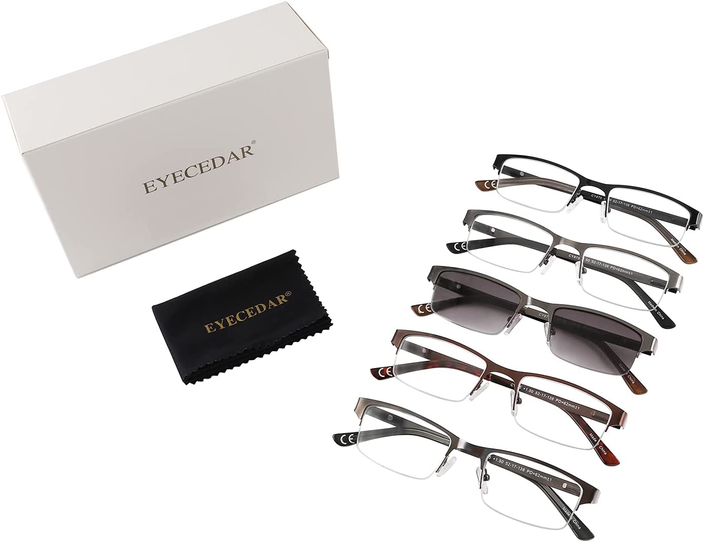 Lot 5 Lunettes De Lecture Eyekepper +3.00 - Monture Plastique Charnière Ressort