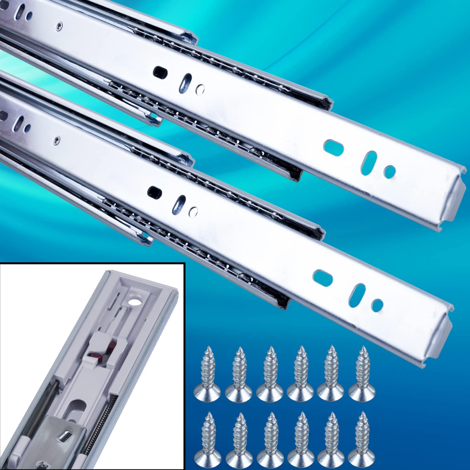 Rails Télescopiques Pour Tiroir 250 Mm - Lot De 2 Pièces - Référence D99011 - Neuf