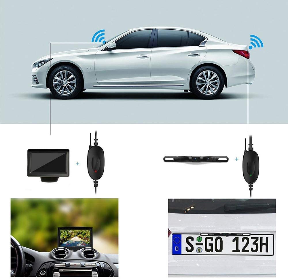 Kit Caméra De Recul Sans Fil 2 Caméras + écran IPS 7" - AHD 1080p, Vision Nocturne, BSD, Pour SUV, Camping-car