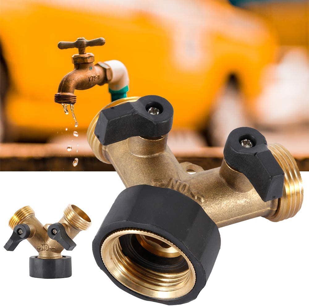 Répartiteur En Y Laiton 3/4'' - 2 Robinets D'arrêt - Pour Machine à Laver Et Lave-vaisselle - Double Raccord D'eau, Installation Facile