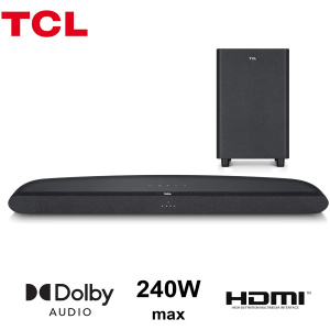 TCL TS6110 Barre de Son pour Home Cinéma Canaux 2.1 avec HDMI et Subwoofer sans Fil
