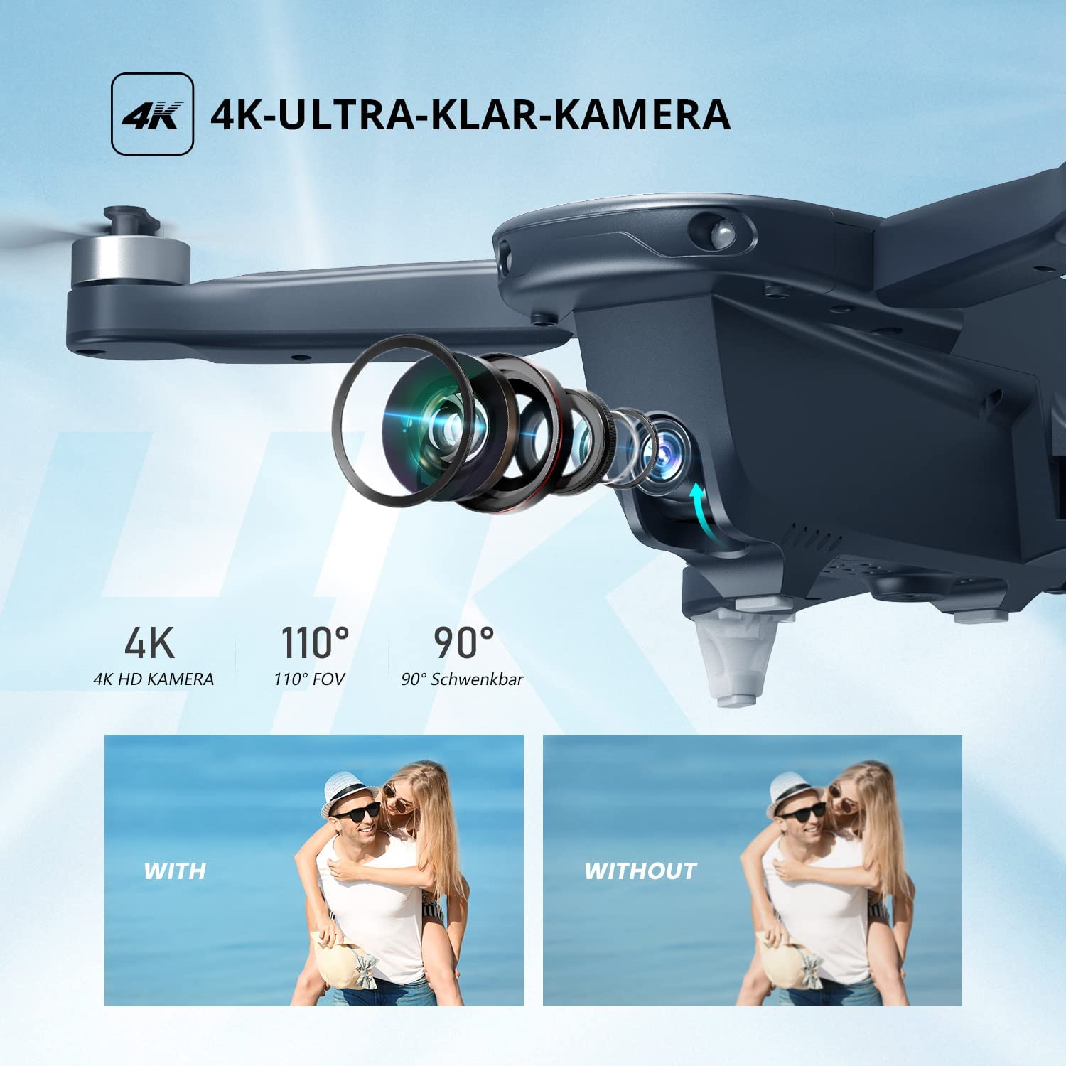 Drone 4K UHD Avec Caméra – Moteur Sans Balais – 40 Min De Vol – Pliable – Débutants Et Adultes – LYHFPV