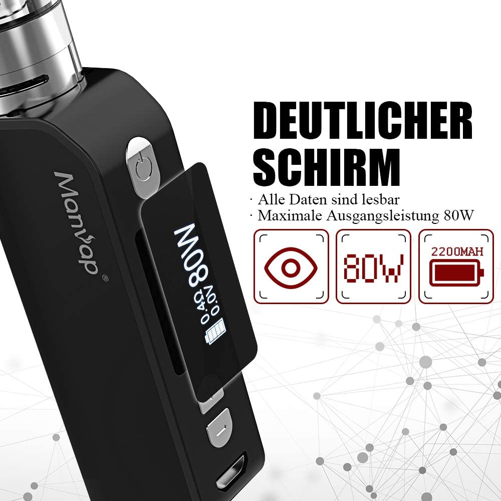 Kit E-Cigarette Manvap, E-Shisha 80 W