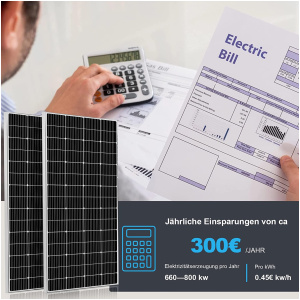 Panneau Solaire Monocristallin 600 W (Set 2 x 300W)