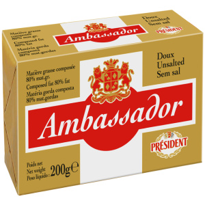 Beurre doux sans sel 200g – Ambassador