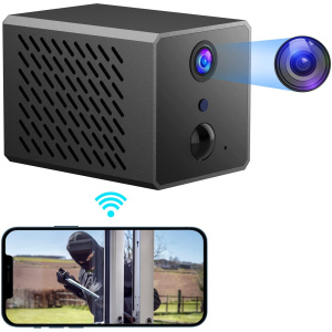 Mini Caméra 1080P Caméra de Surveillance avec Transmission de Téléphone