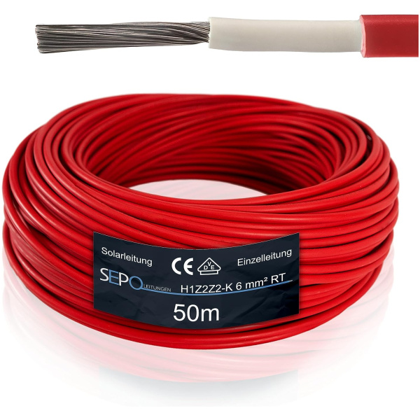 Câble Auto FLYY 2 X 4,0 Mm² – Longueur Au Choix (5,10,25,50 M) – Pour Remorque, Alimentation, Gaine PVC Noir/Rouge