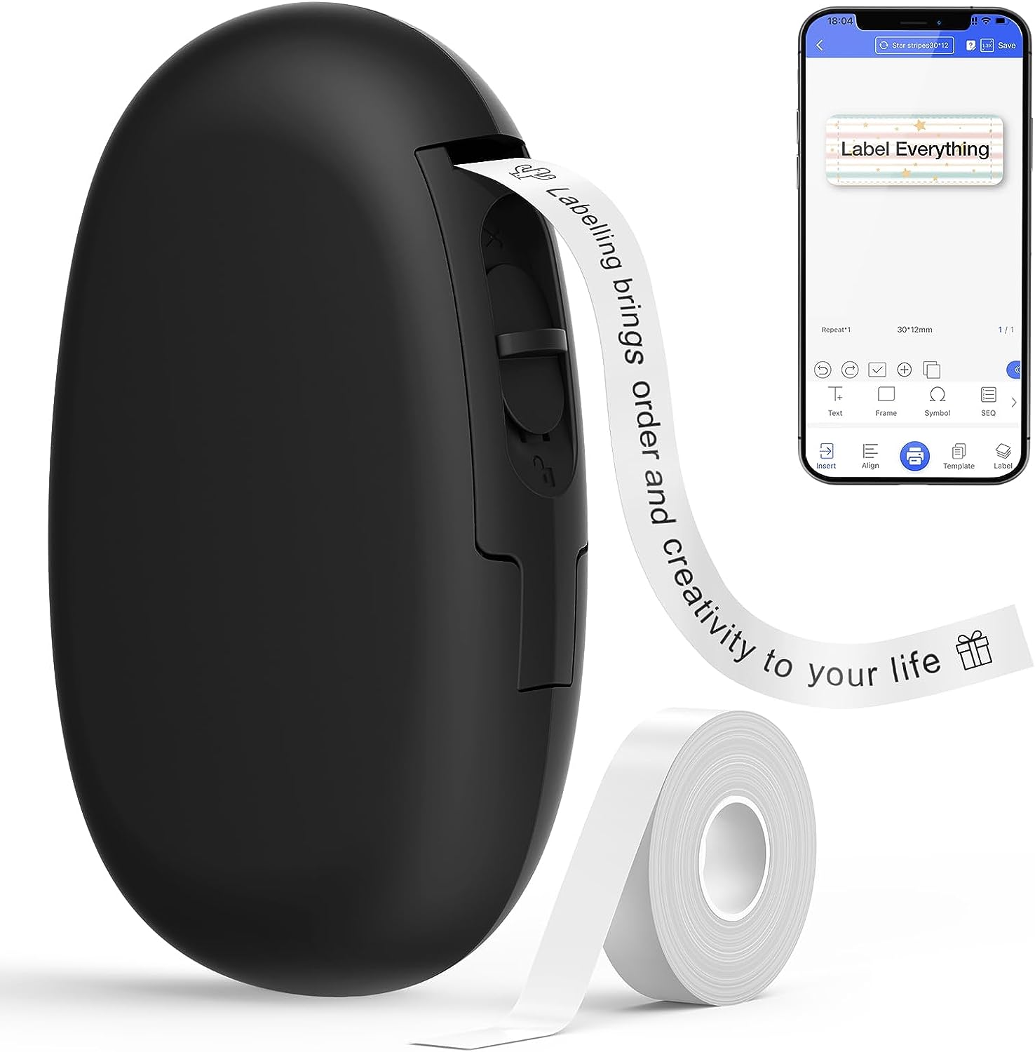 Imprimante d'étiquettes, Mini Étiqueteuse Auto-adhésive Bluetooth E10 