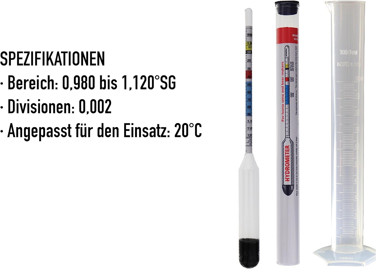 Densimètre Et Thermomètre Pour Fabrication De Vin Et Bière - Outils Essentiels Pour Brasseurs Et Vignerons Maison