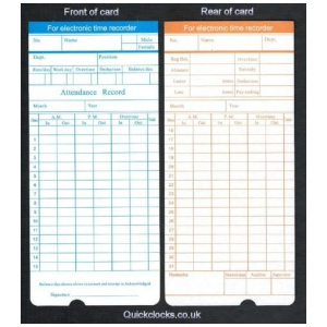 Cartes de pointage (paquet de 100)
