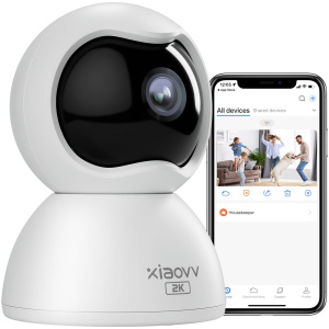 XIAOVV Caméra de surveillance intérieure PTZ 3 MP