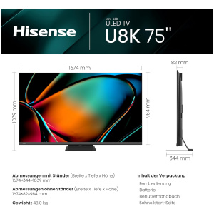 Hisense 75U8KQ Mini LED 4K ULED Smart TV