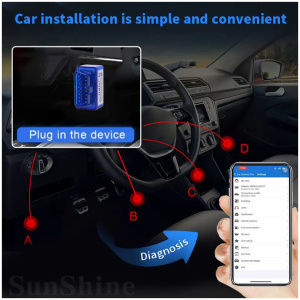 Scanner OBD2 Bluetooth 5.0 avec puce ELM327