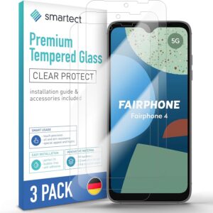 Smartect Verre Trempé [3 Pièces, Clear] pour Fairphone 4