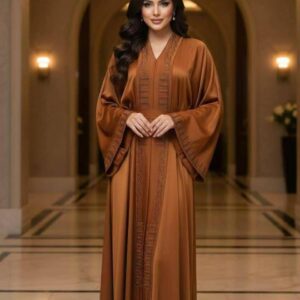 Abaya “Bronze Épuré” – Chic Minimaliste