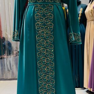 Abaya “Flora Olive” – Manches Cloches