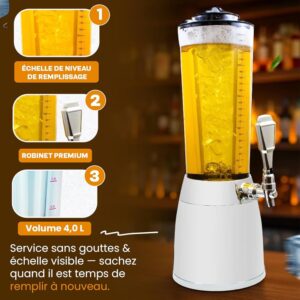 Distributeur de Boissons / Tour à Bière SEISA avec Base Multimédia – Capacité 2.5L