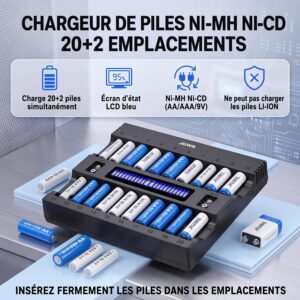 Chargeur de Piles AA AAA avec écran LCD