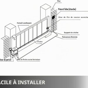Motorisation Portail Coulissant 600 kg 4 m Ouvre-portail Automatique